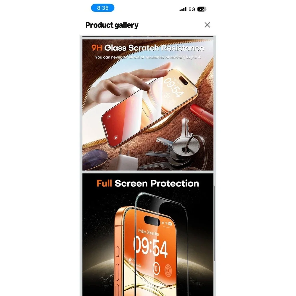 TOCOL for iPhone 17 Pro Screen Protector/iPhone 16 Pro 6.3
